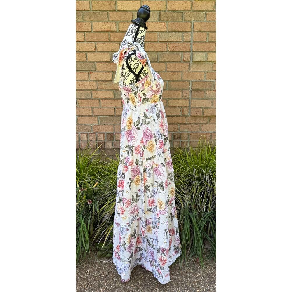 NWT House of Harlow 1960 Linen Blend Floral Maxi Dress Size Small - Picture 2 of 8
